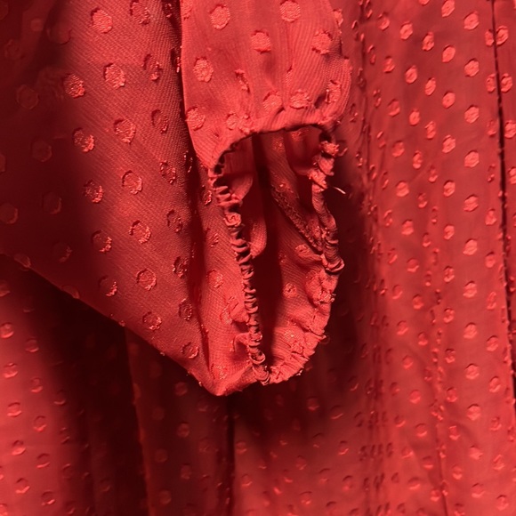 Daniel Rainn Anthropologie Dottied Flowy Blouse Red M - Picture 4 of 4